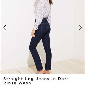 AnnTaylor Straight Leg jeans, dark rinse wash 27T.